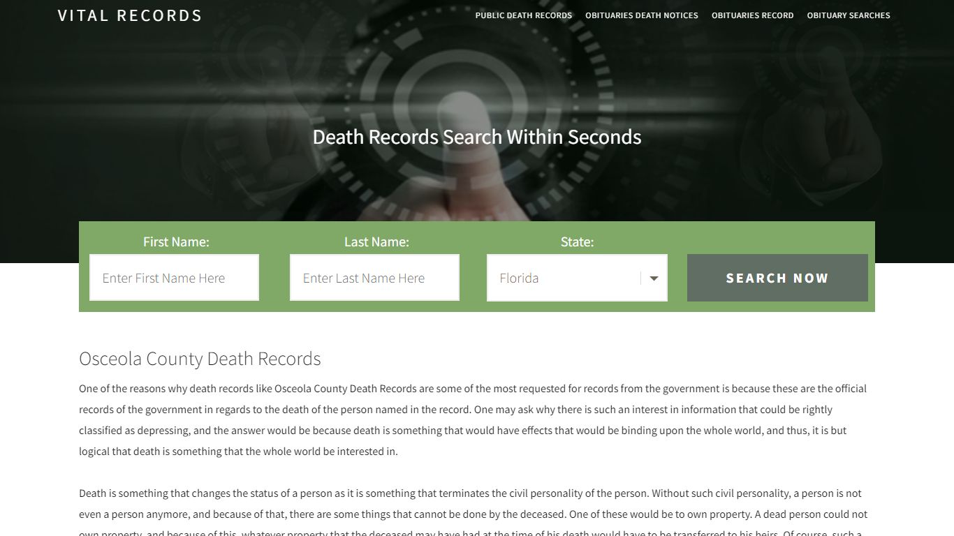 Osceola County Death Records |Enter Name and Search|14 ...